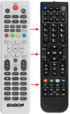 Replacement remote control for Edision OS-NINO+