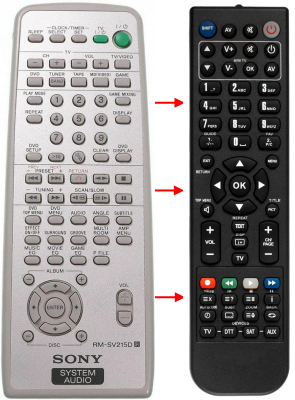 Replacement remote control for Sony MHC-GX90D