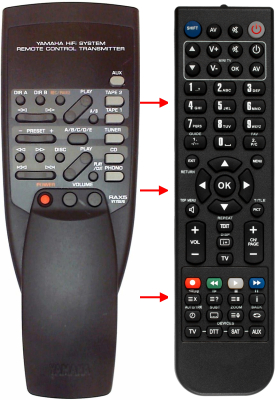 Replacement remote for Yamaha VY755700, RAX5, AX492, AX592, AX892