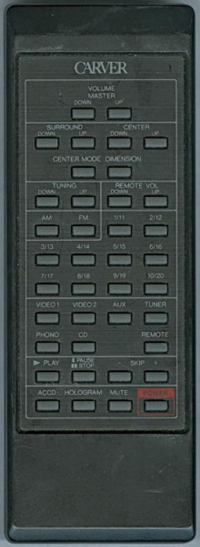 Replacement remote control for Carver HR-722