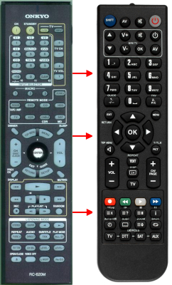 Replacement remote control for Onkyo TX-SR703