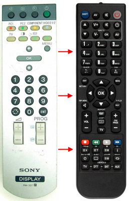 Replacement remote control for Sony 1-479-111-11