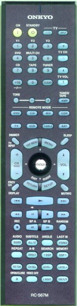 Replacement remote for Onkyo TXSR502, 24140567, RC567M