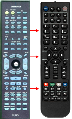 Replacement remote control for Onkyo TX-SR8250
