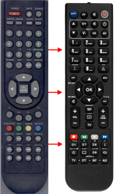 Replacement remote control for Nevir NVE7021TDXT15TN