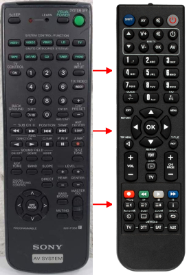 Replacement remote control for Sony RM-U262
