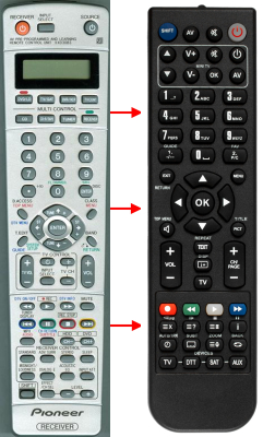 Replacement remote control for Pioneer XXD3084
