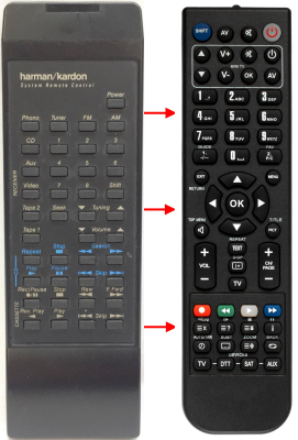 Replacement remote for Harman Kardon HK3600, 614206804