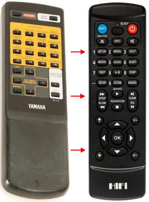 Replacement remote control for Yamaha DSP-E580
