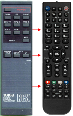 Replacement remote for Yamaha VI053900, AVS700