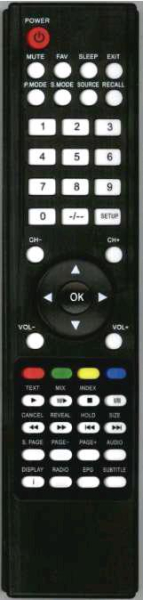 Replacement remote control for Tevion LCD TV2411
