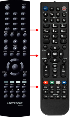 Replacement remote control for Sedea ZAPBOXEH-D1