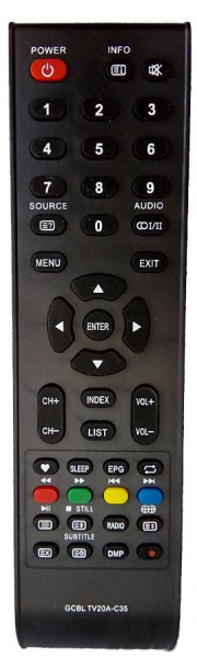 Replacement remote control for Changhong LED39D2200H