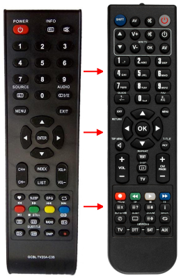 Replacement remote control for JVC LT58HV92