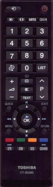 Replacement remote control for Toshiba CT-90380