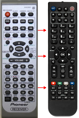 Replacement remote control for Pioneer VSX416