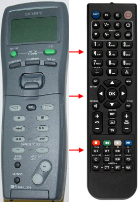 Replacement remote for Sony RM-LJ304 STR-DB840 STR-DE945 STR-DE845