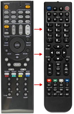 Replacement remote control for Onkyo TX-SR577