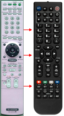 Replacement remote control for Sony RM-ADP010