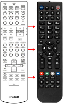 Replacement remote control for Yamaha RAV247