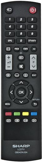 Replacement remote control for Sharp GB042WJSA