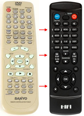 Replacement remote control for Sanyo JCX-TS750