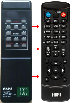 Replacement remote control for Yamaha RS-K3