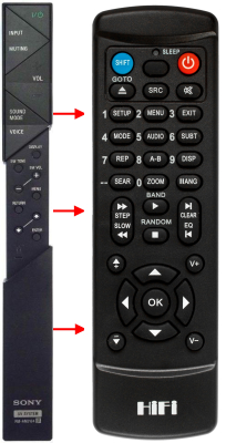 Replacement remote control for Sony RM-ANU207