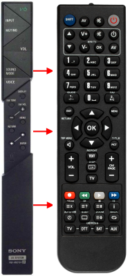 Replacement remote for Sony RM-ANU207 RM-ANP085