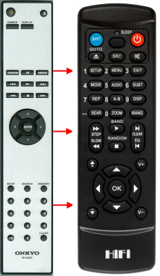 Replacement remote control for Onkyo C-7070