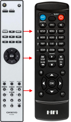 Replacement remote control for Onkyo RC-822C