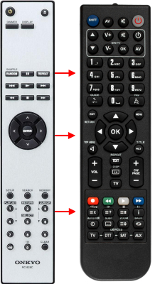 Replacement remote for Onkyo RC-822C C-7030 SUB4 C-7000