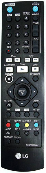 Replacement remote control for LG AKB72197602