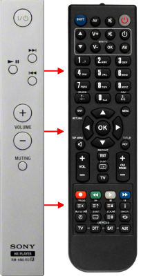 Replacement remote for Sony RM-ANU183 HAP-Z1ES HAP-S1/B HAP-S1/S