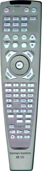 Replacement remote control for Harman Kardon AVR125