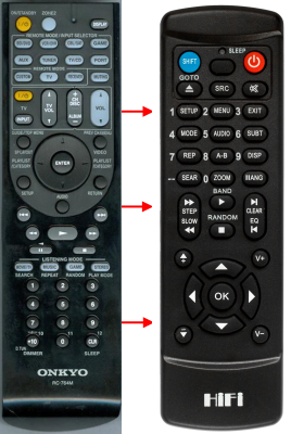 Replacement remote for Onkyo HT-R580B HT-R680 HT-R980 HT-RC260