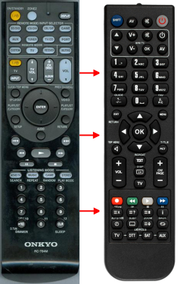 Replacement remote control for Onkyo TX-SR508
