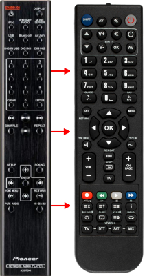 Replacement remote control for Pioneer AXD7641