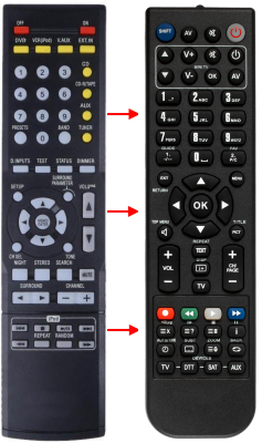 Replacement remote control for Denon AVR1610
