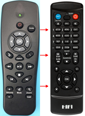 Replacement remote control for Asus OPLAY-MINI