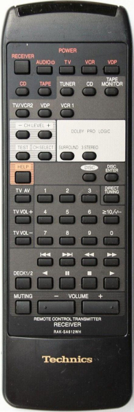 Replacement remote control for Technics SA-EX300