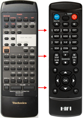Replacement remote control for Technics SA-EX300