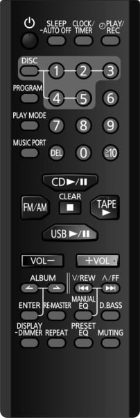 Replacement remote control for Panasonic SA-AK640