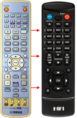 Replacement remote control for Yamaha DVRS120