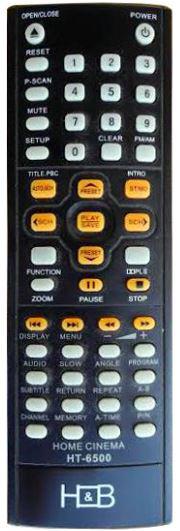 Replacement remote control for H&b HT6500