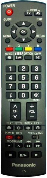 Replacement remote control for Panasonic TX-26LED7F