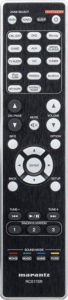 Replacement remote control for Marantz RC017SR