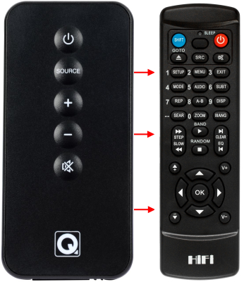 Replacement remote control for Q Acoustics MEDIA4
