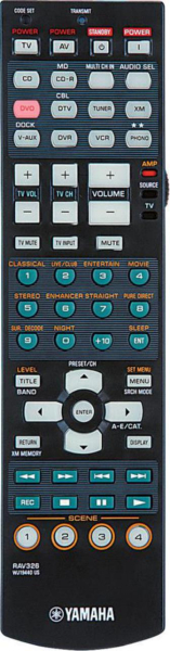 Replacement remote for Yamaha HTR6080BL, RXV861BL, HTR6080, RAV326