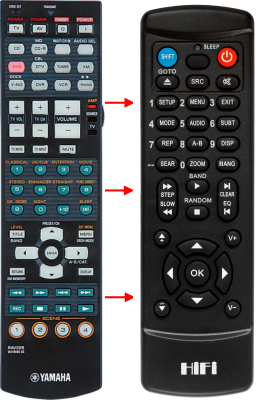 Replacement remote for Yamaha RAV326 RAV327
